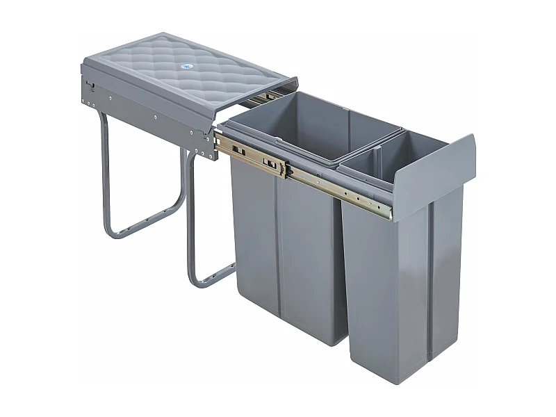 Pattumiera da incasso Froland 1 x 10 + 1 x 20 litri 48 x 34 x 42 cm grigio 03_0008201