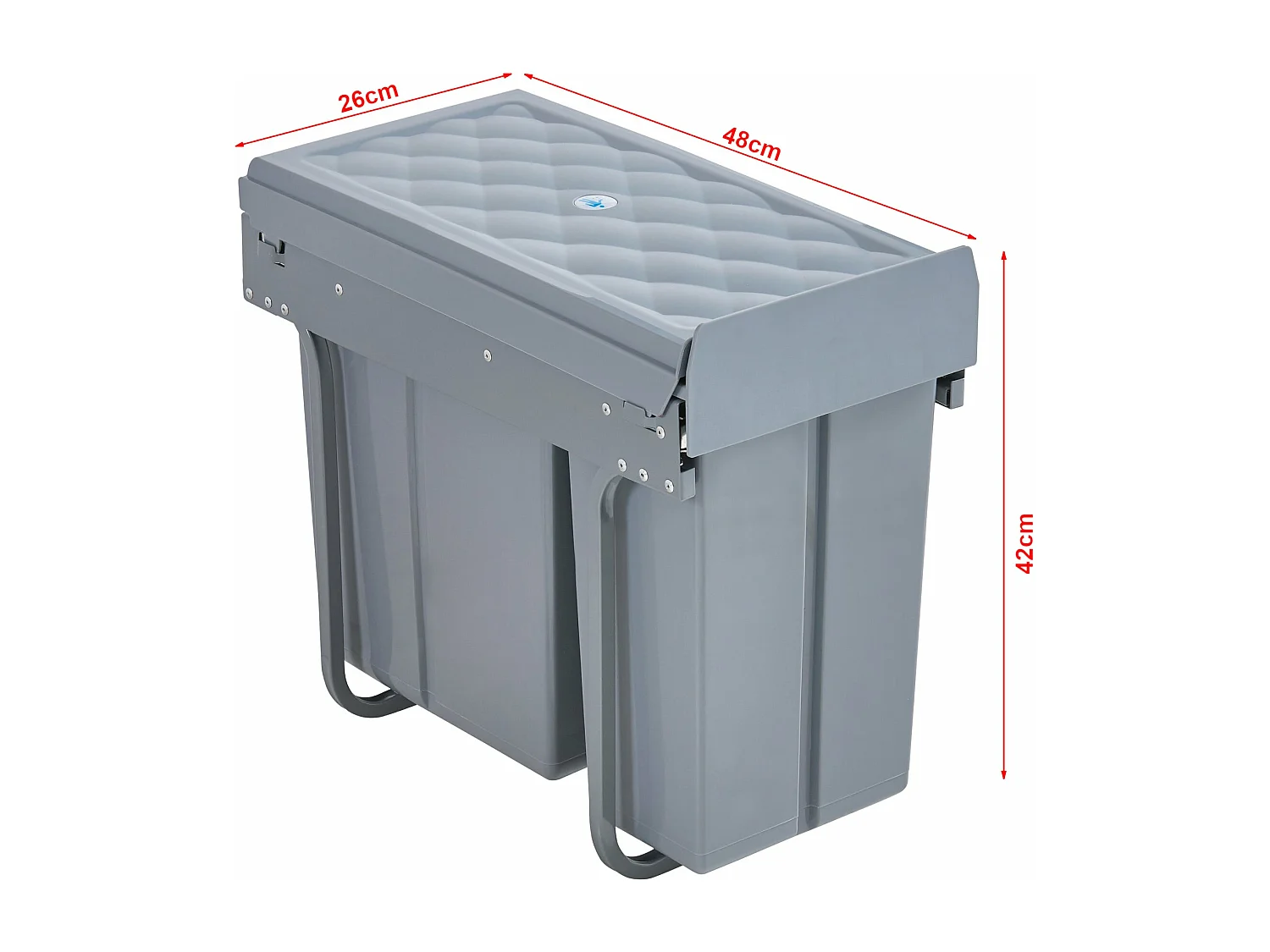 Lixeira embutida Froland 1 x 10 + 1 x 20 litros 48 x 34 x 42 cm cinza 03_0008201