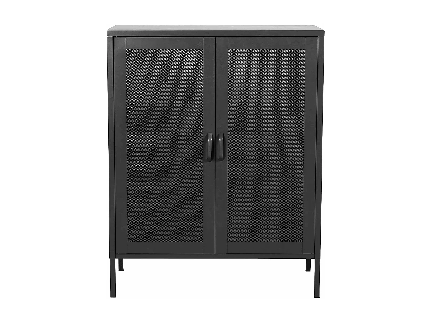 Aparador de metal acero 102 x 80 x 40 cm negro 03_0006610