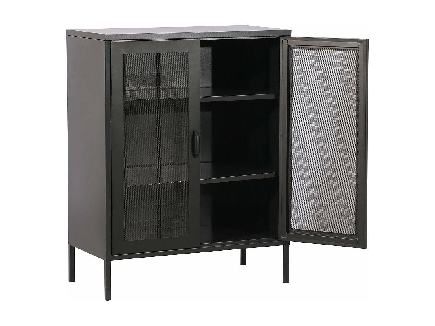 Aparador de metal em aço 102 x 80 x 40 cm preto 03_0006610