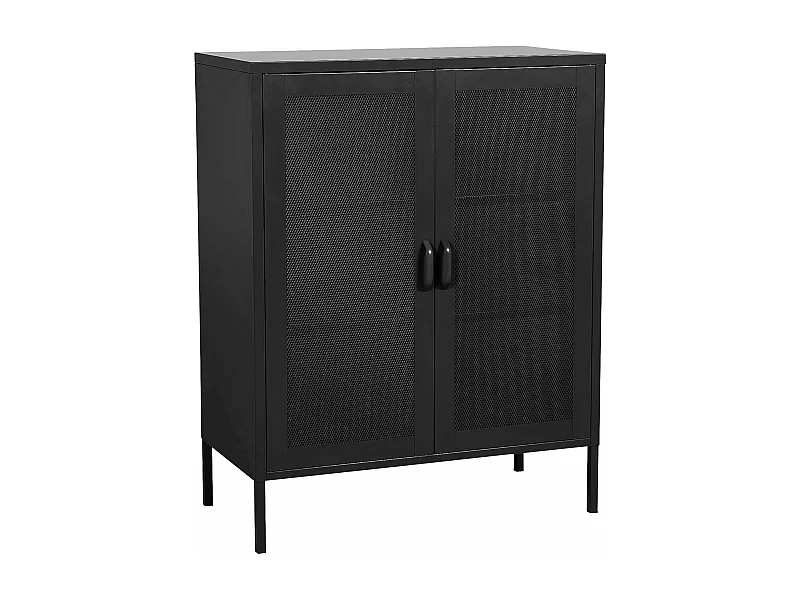 Aparador de metal em aço 102 x 80 x 40 cm preto 03_0006610