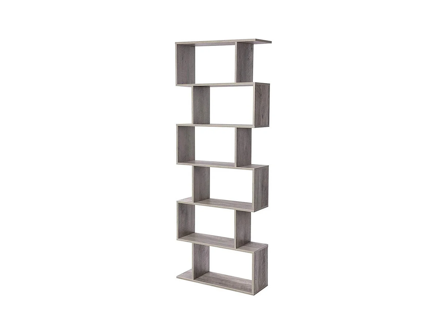Estantería de 6 niveles, unidad de almacenamiento, divisor para sala de estar, dormitorio, oficina, 190,5 cm, estilo moderno, gris 12_0003485
