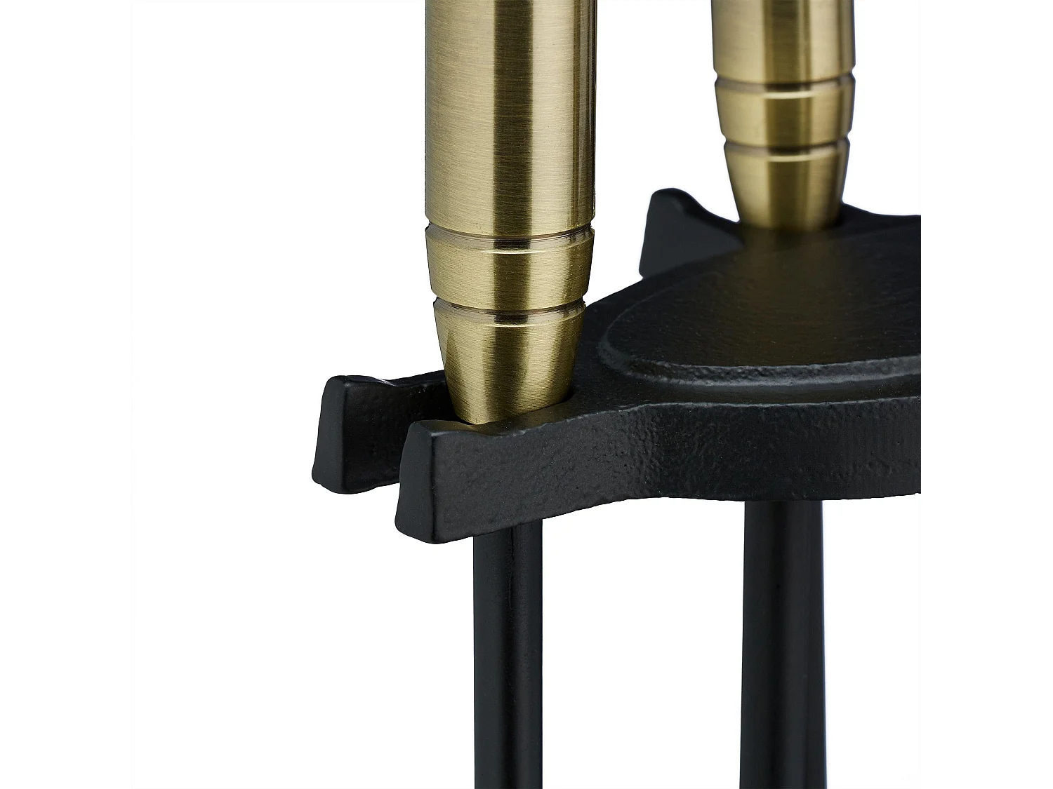 Set servitore per camino 5 pezzi acciaio ottone accessorio pala scopa porta attizzatoio nero 13_0002444