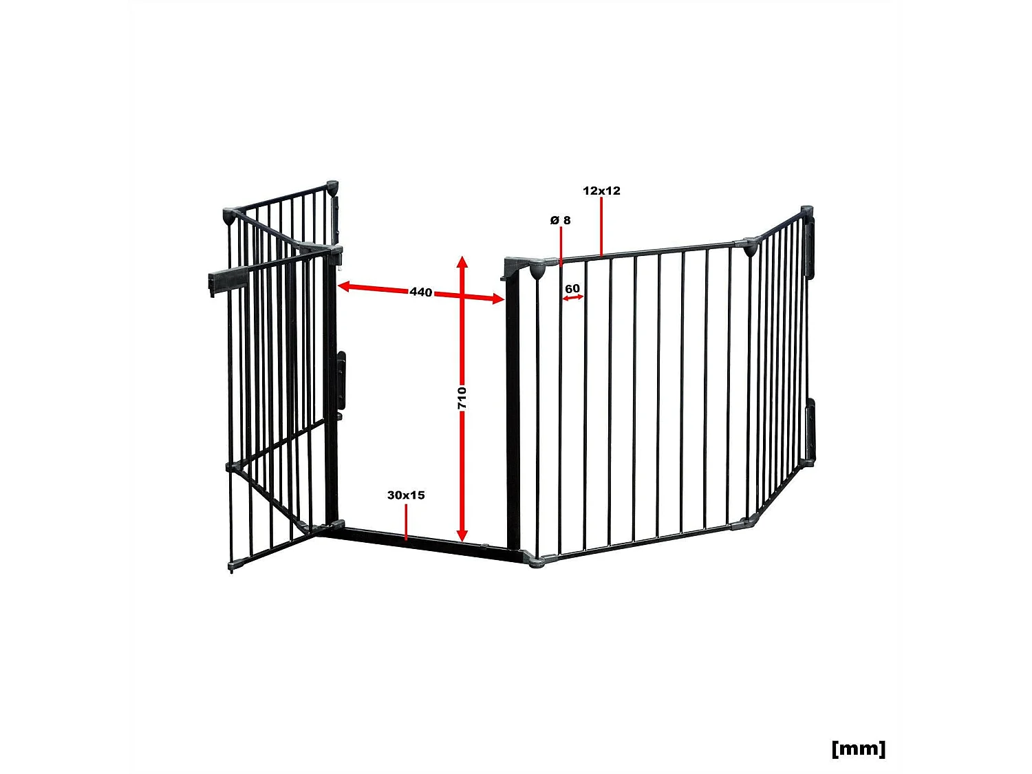 Rejilla de protección para chimenea de 300 cm con protección contra incendios y seguridad para niños 16_0002545