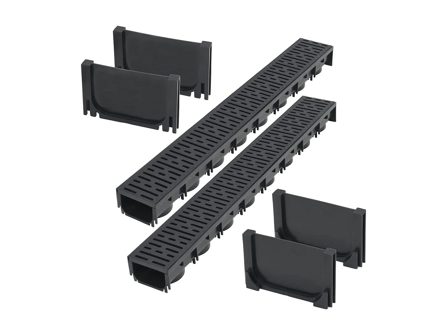 Canale di drenaggio 2 pezzi plastica 2 m 02_0002992