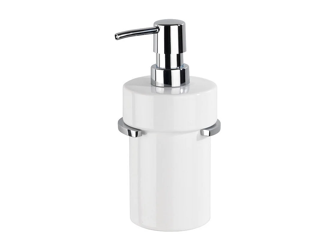 Distributeur de savon liquide céramique "Isera" avec support mural UV-Loc® - Blanc - 360 ml