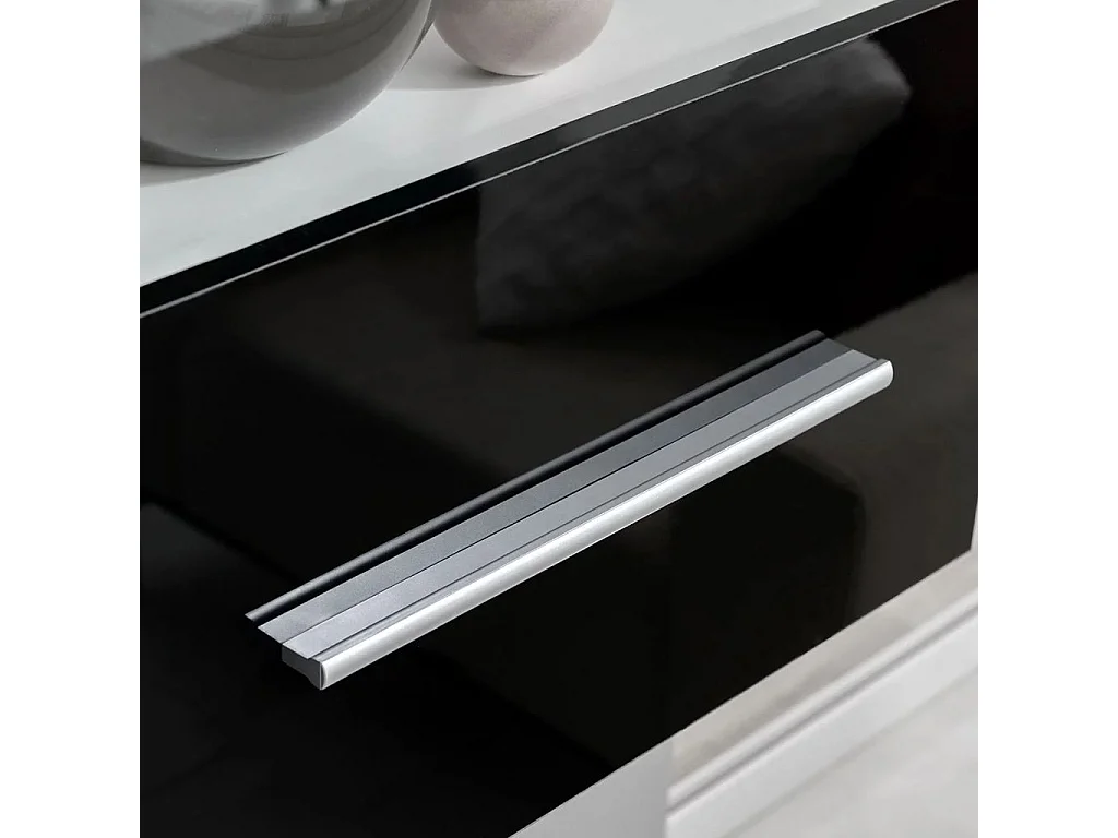 Móvel de TV Buffet de TV prático design de parede 5 peças com iluminação LED preta 2502198