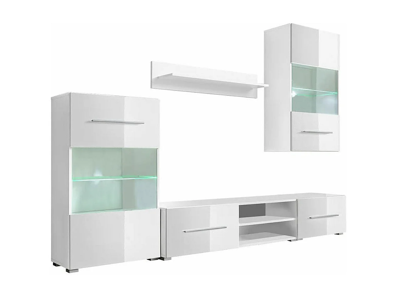 Meuble télé tv blanc 240 x 40 x 195 cm 2502200