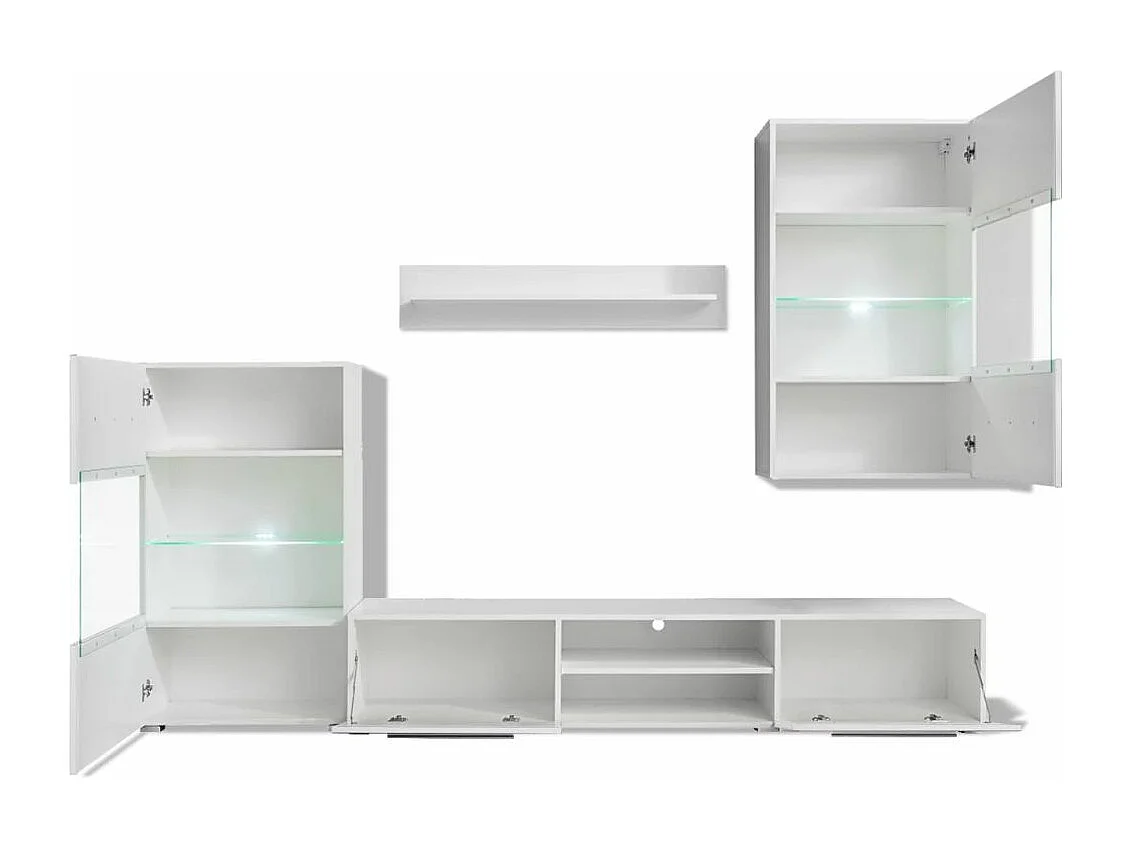 Meuble télé tv blanc 240 x 40 x 195 cm 2502200