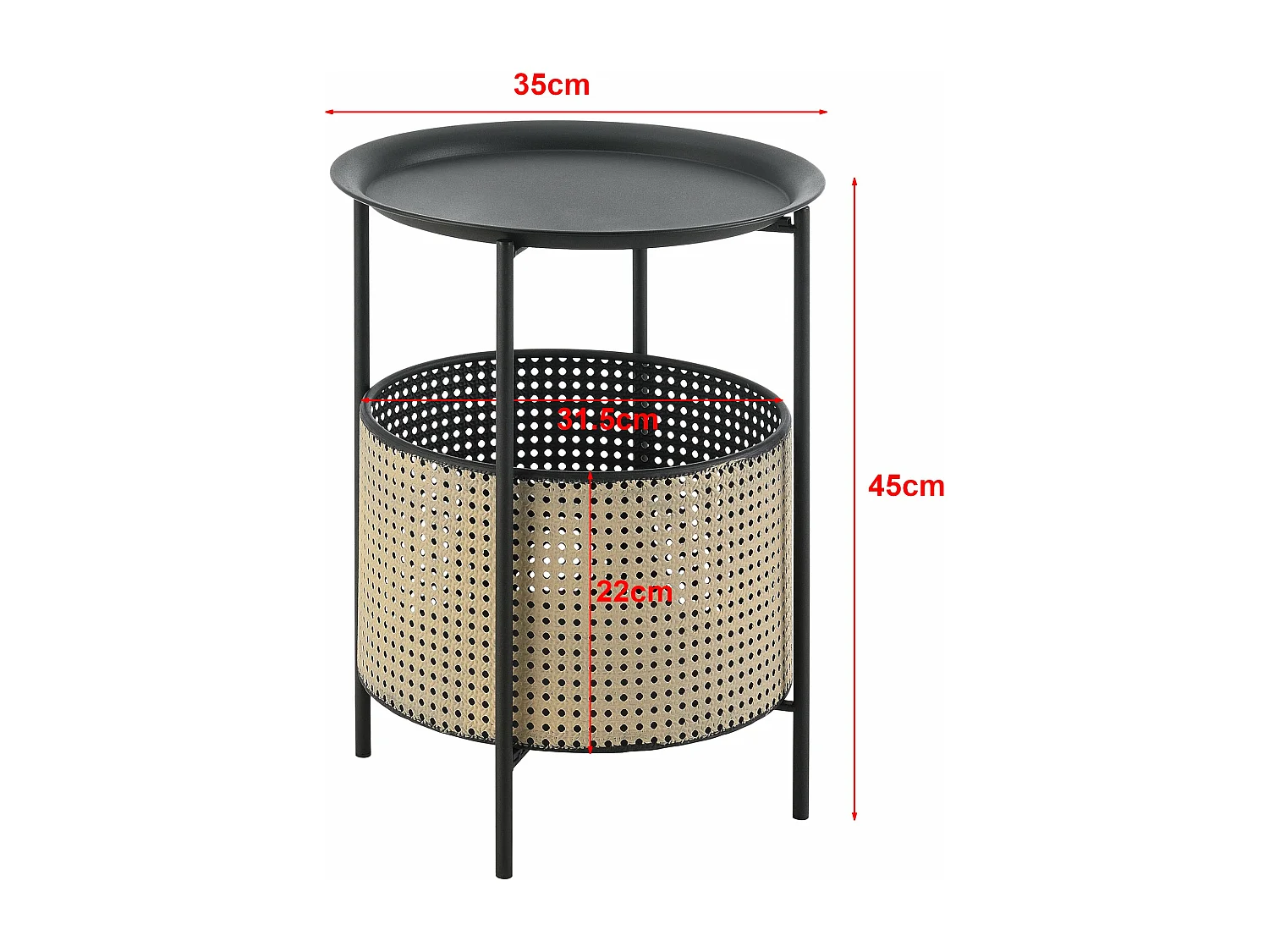 Mesa de centro com tampo removível 40 x 35cm preto areia 03_0008523
