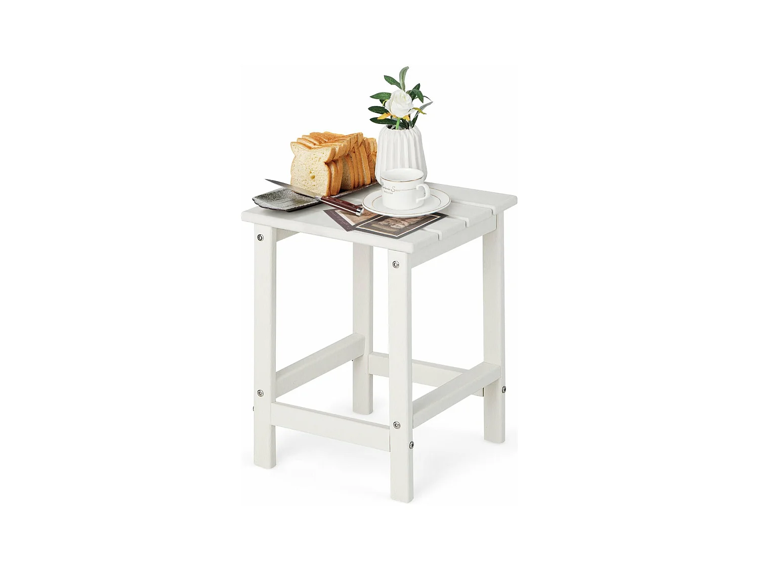 Table basse de jardin blanche 36 x 36 x 47 cm 20_0009329