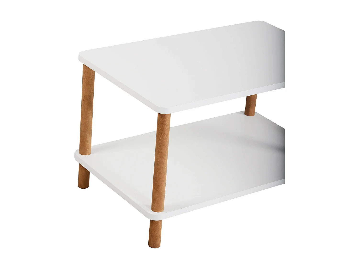 Tavolino laterale rettangolare 43 x 70 x 44 cm bianco 03_0008489