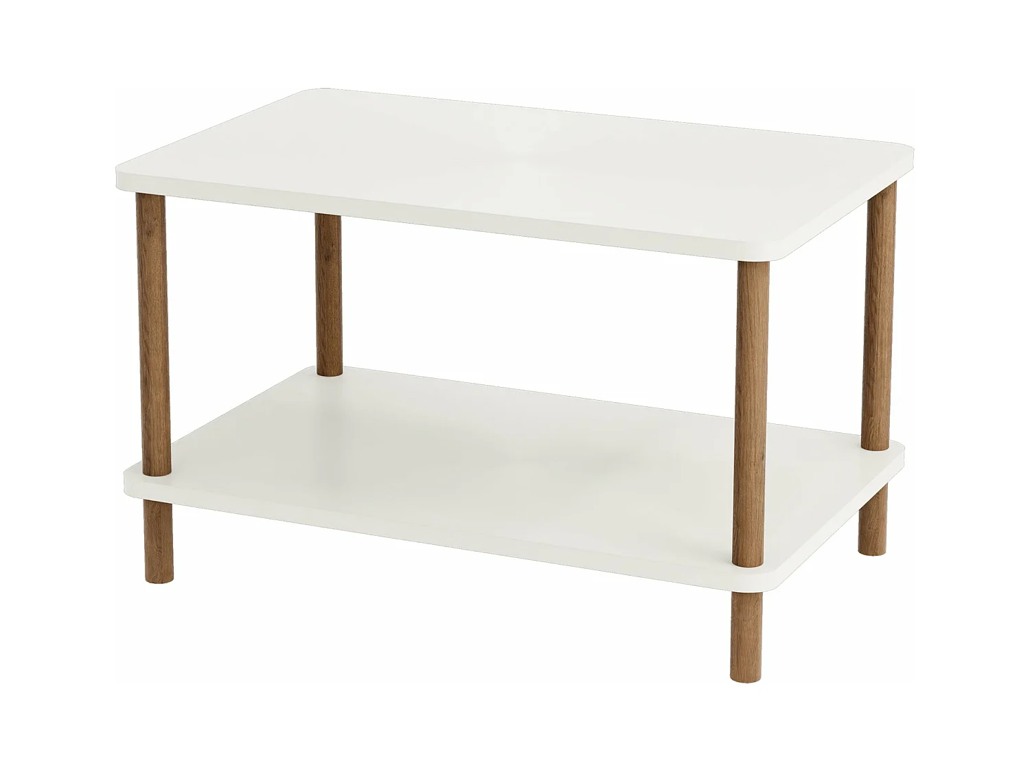 Table basse d'appoint rectangulaire blanche 70 x 44 x 43 cm 03_0008489