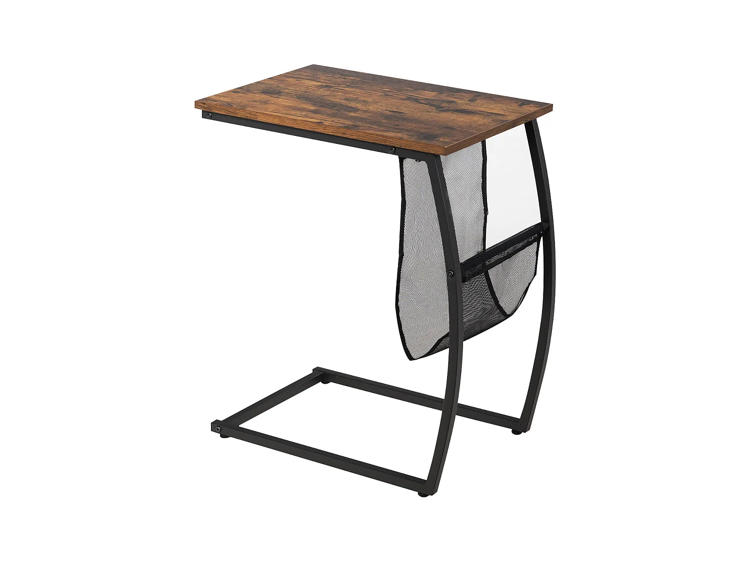 Tavolino laterale in stile industriale moderno con struttura in metallo 52 x 35 x 63 cm per soggiorno camera da letto balcone 20_0005202