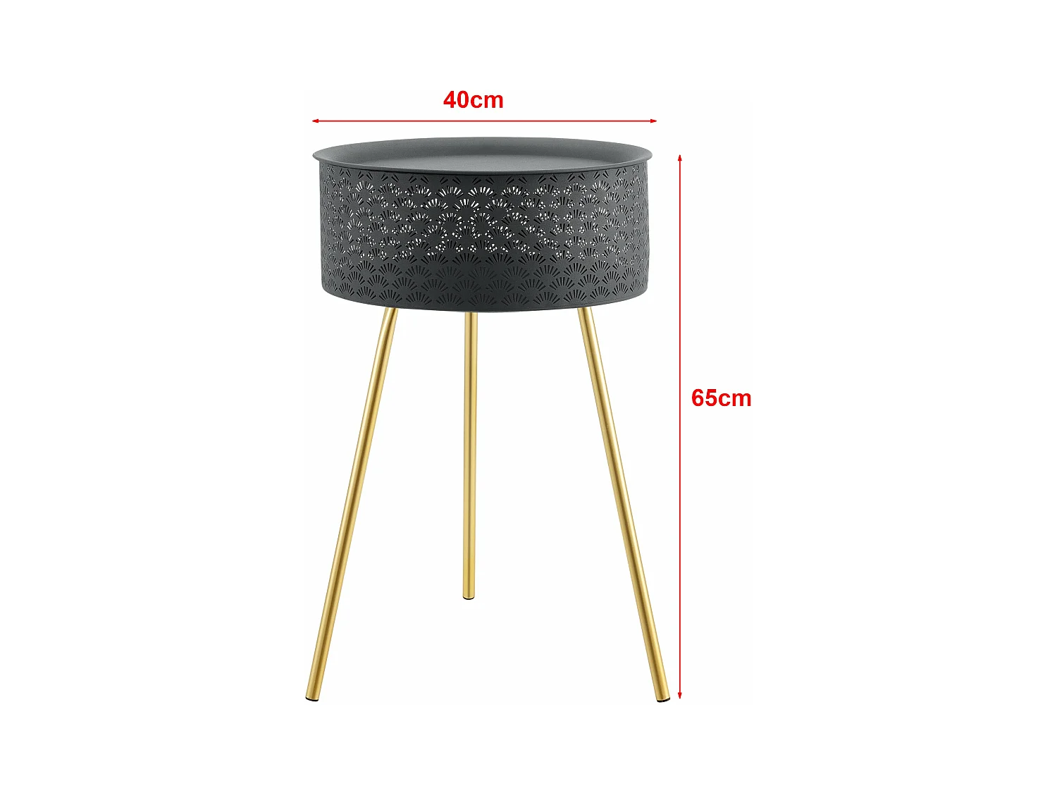 Mesa de centro oro negro 65 x 40 cm 03_0008439