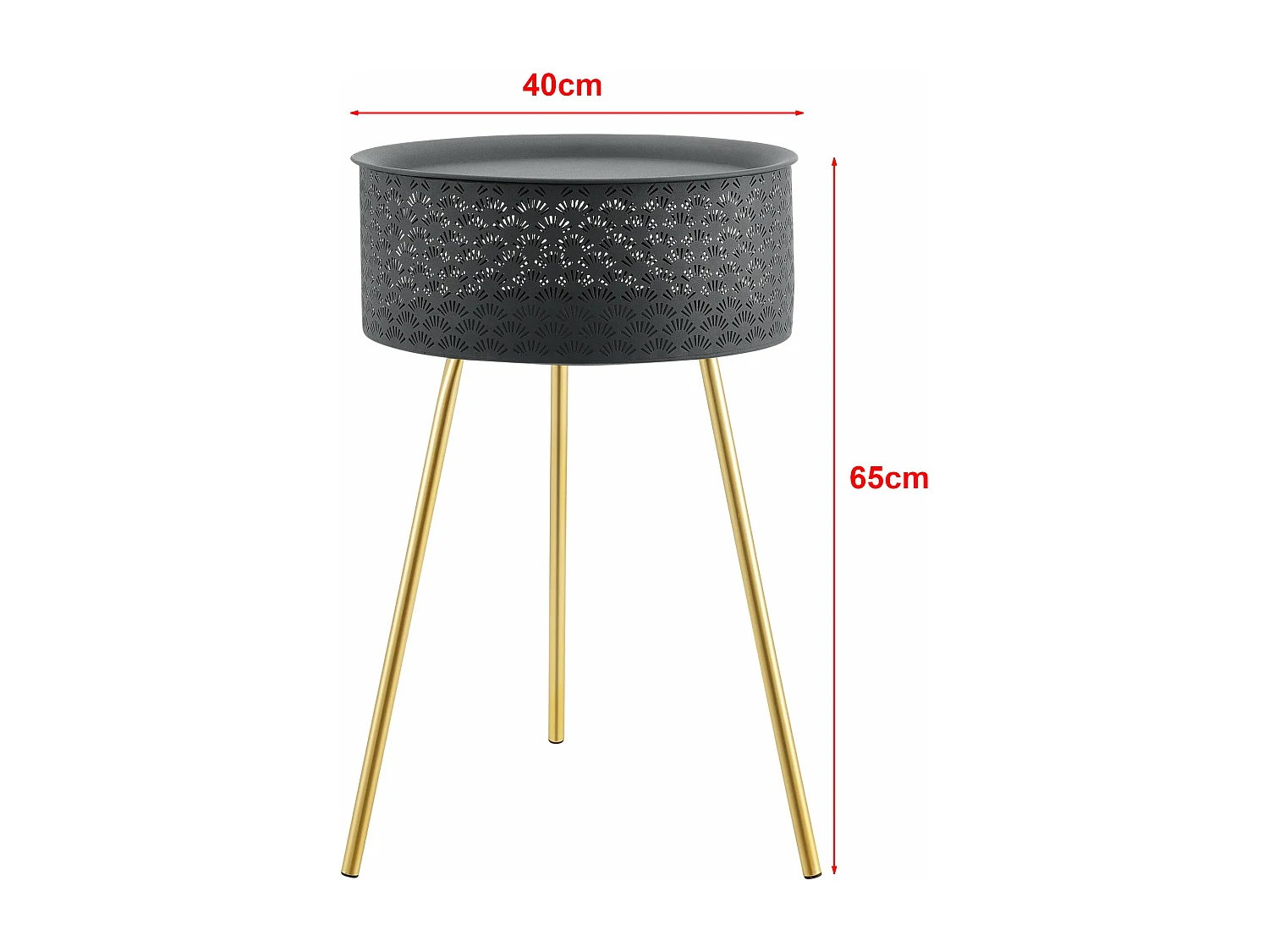 Tavolino nero oro 65 x 40 cm 03_0008439