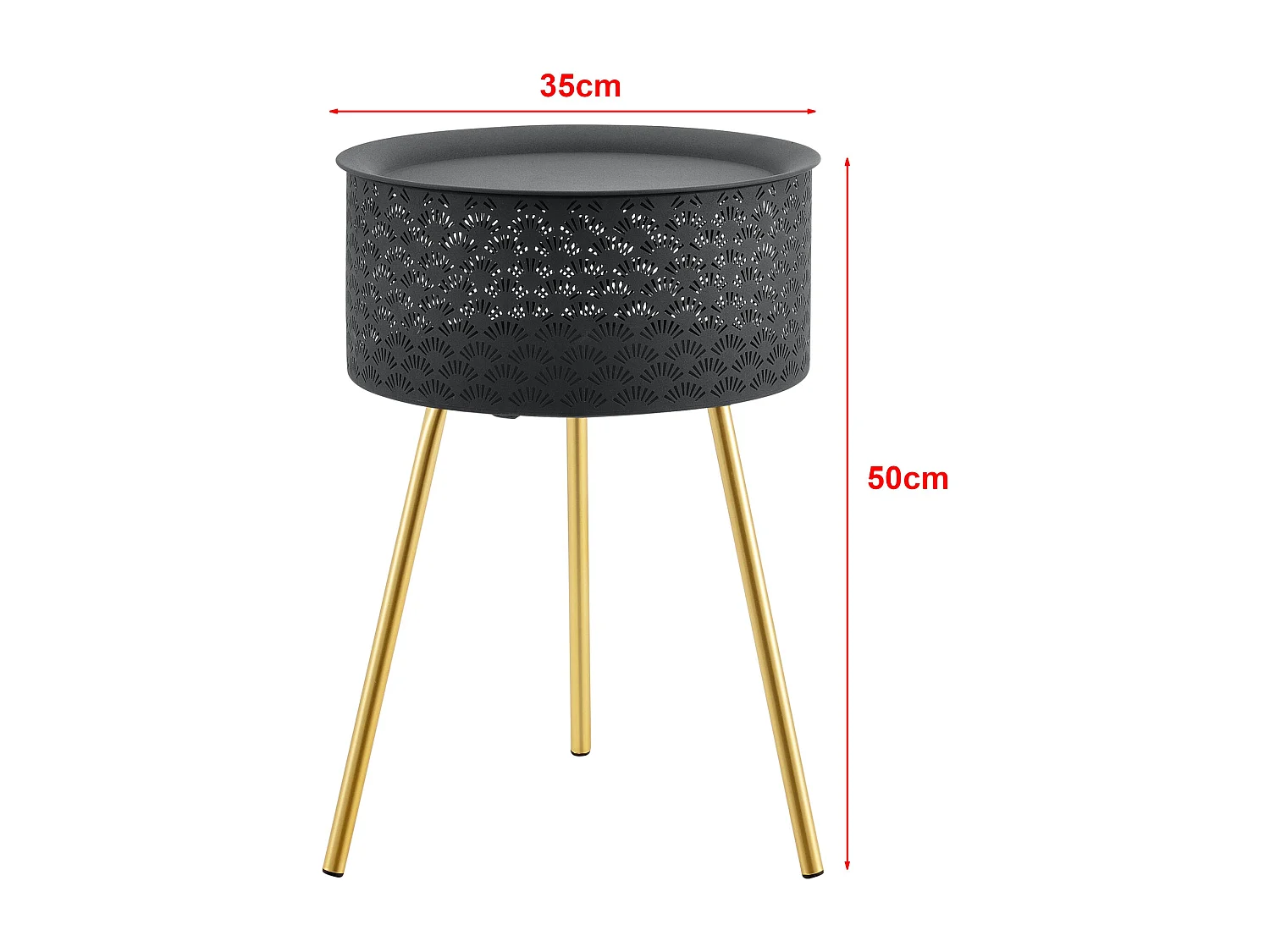 Mesa de centro 50 x 35 cm ouro preto 03_0008438