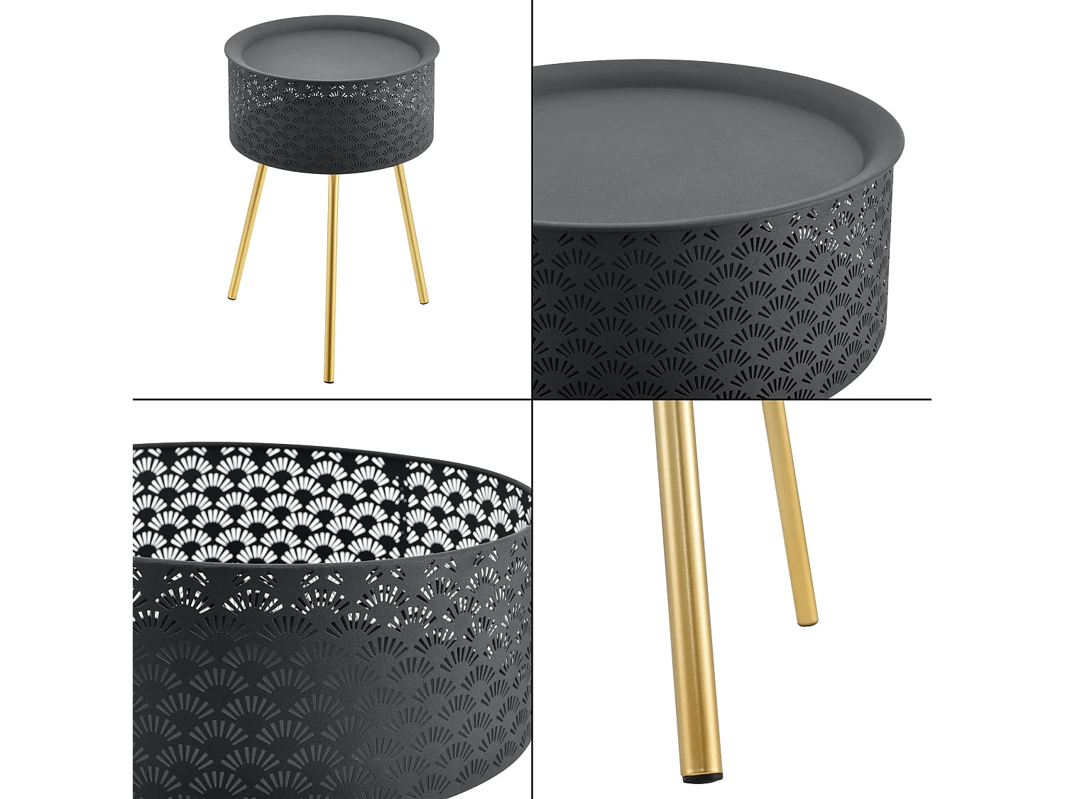 Tavolino 50 x 35 cm oro nero 03_0008438