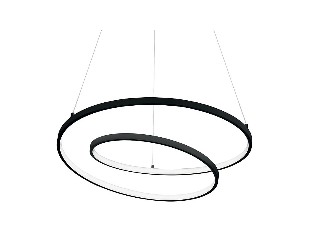 Suspension intégrée LED Swirl décorative noire, 3000K