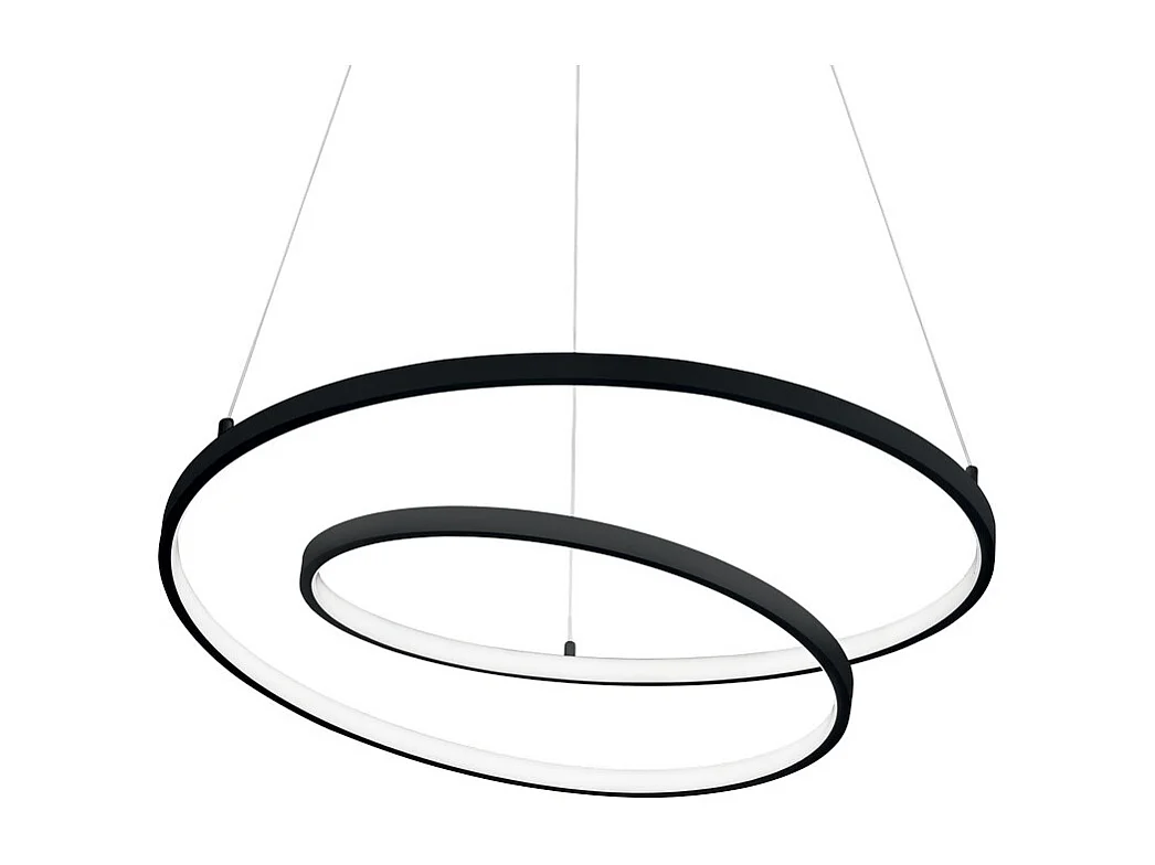 Suspension intégrée LED Swirl décorative noire, 3000K