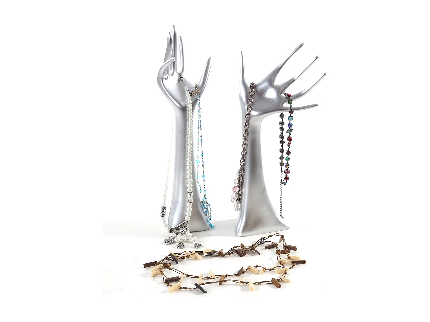 PORTE-BIJOUX Graciosa ensemble de 2 Forme à la main argenté