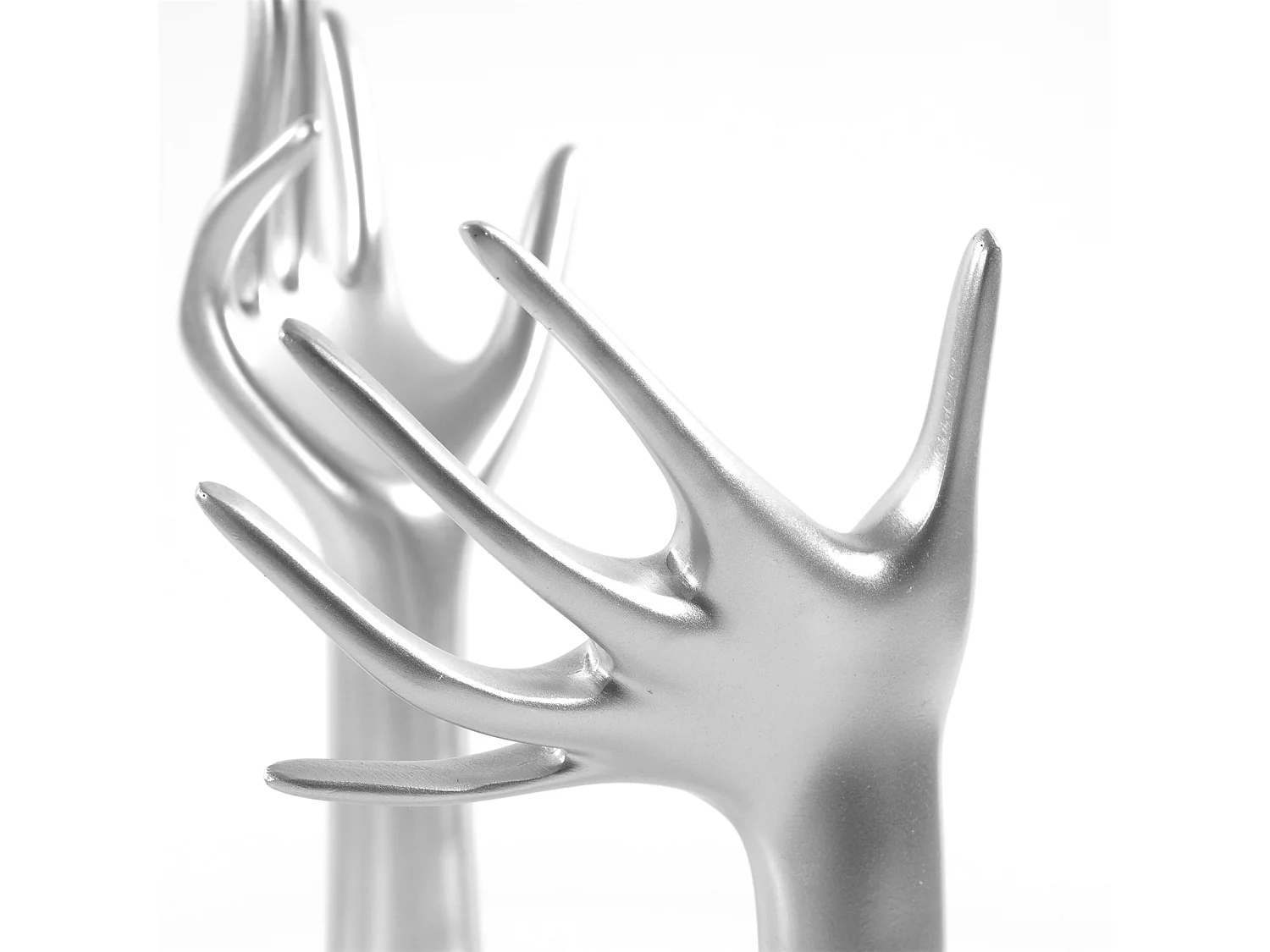 PORTE-BIJOUX Graciosa ensemble de 2 Forme à la main argenté