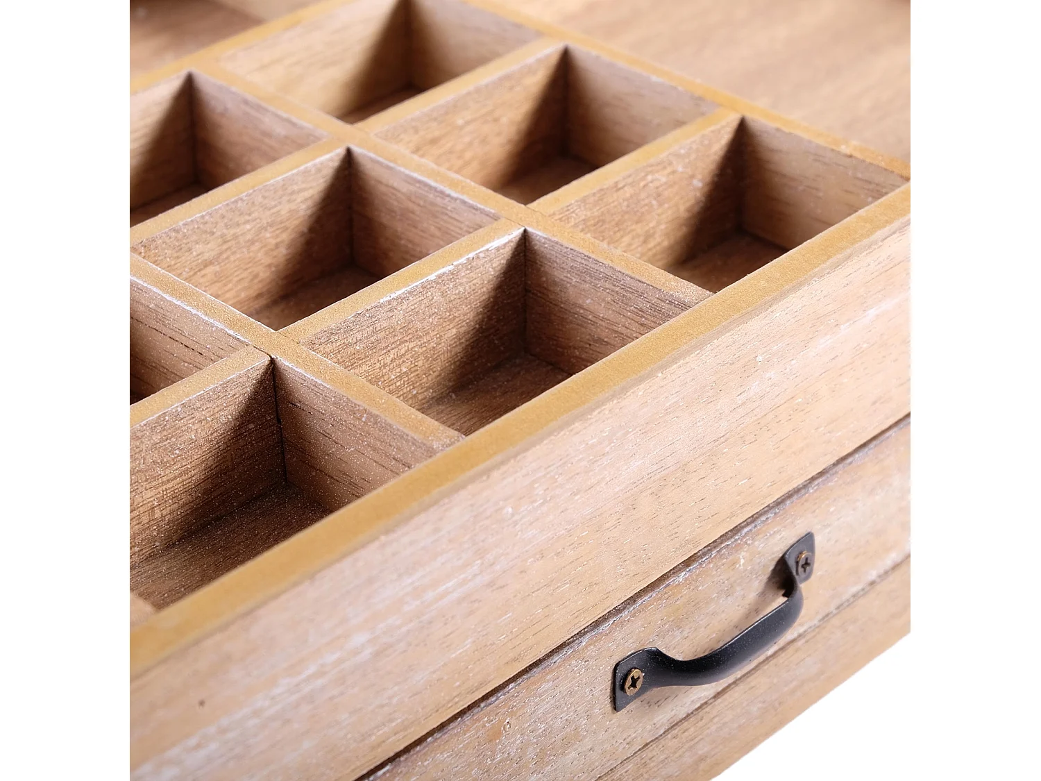 SORTIERKASTEN Sorta Holz, 2 Ebenen, für Schmuck, kleine Teile naturfarben