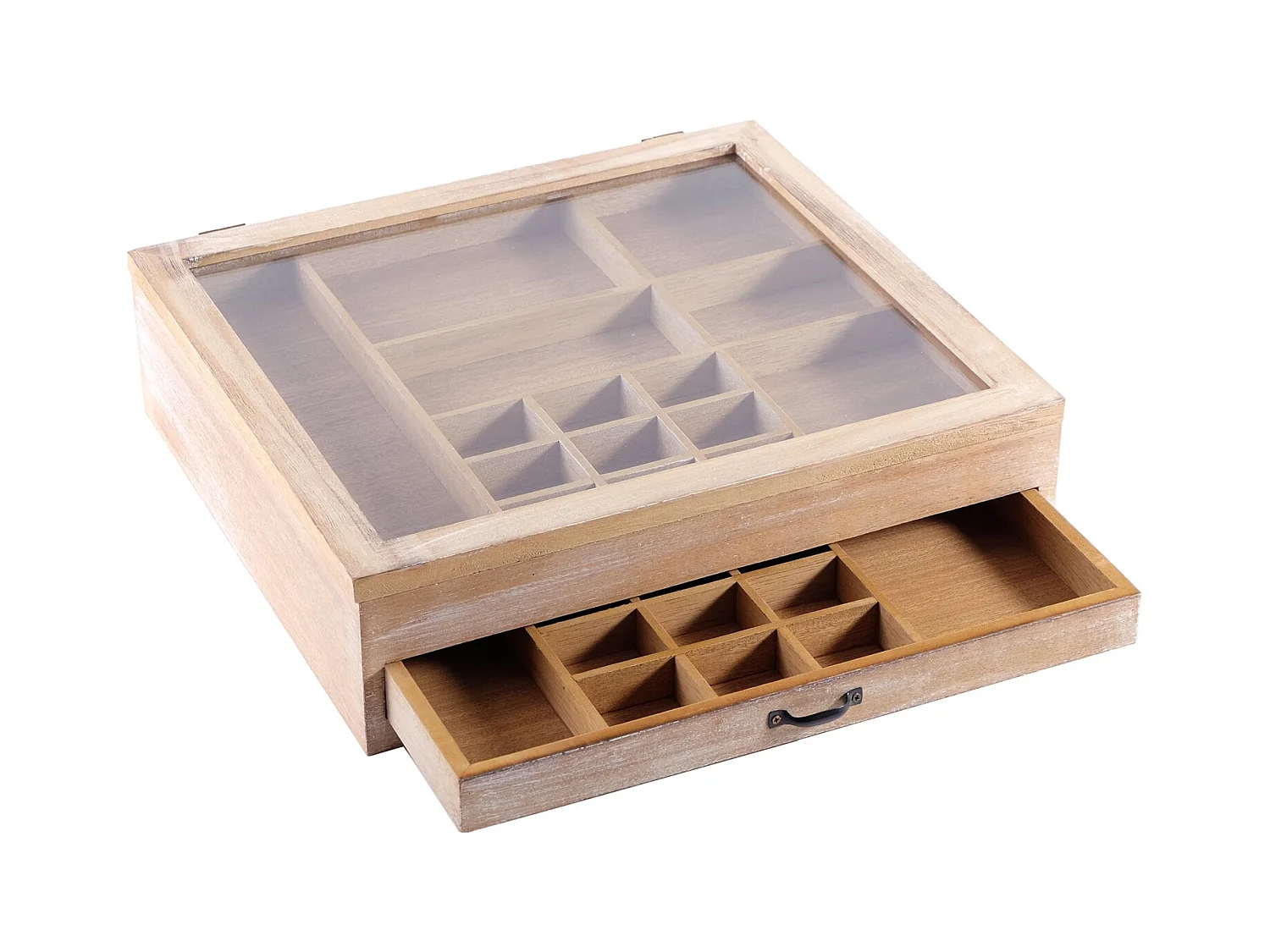 BOÎTE DE TRI Sorta Bois, 2 niveaux, pour bijoux, petites pièces couleurs naturelles