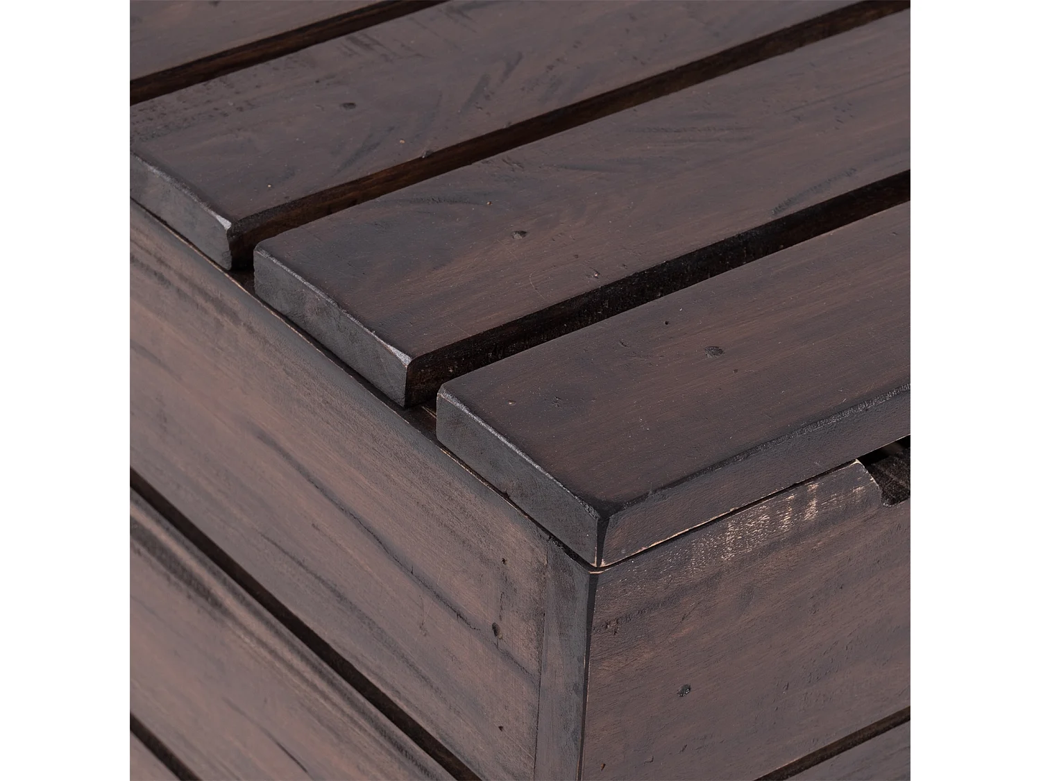 WÄSCHEKORB STORAGE 50 Massivholz, klappbarer Deckel 03 dunkelbraun