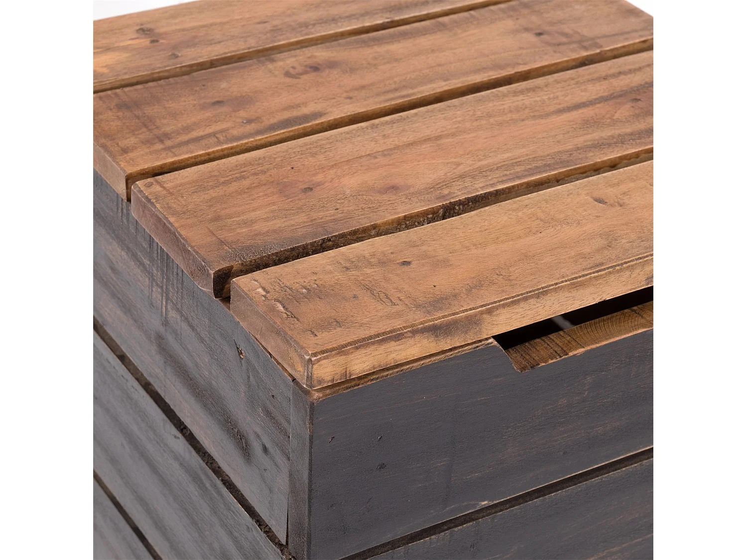 WÄSCHEKORB STORAGE 50 Massivholz, klappbarer Deckel 04 schwarz-natur