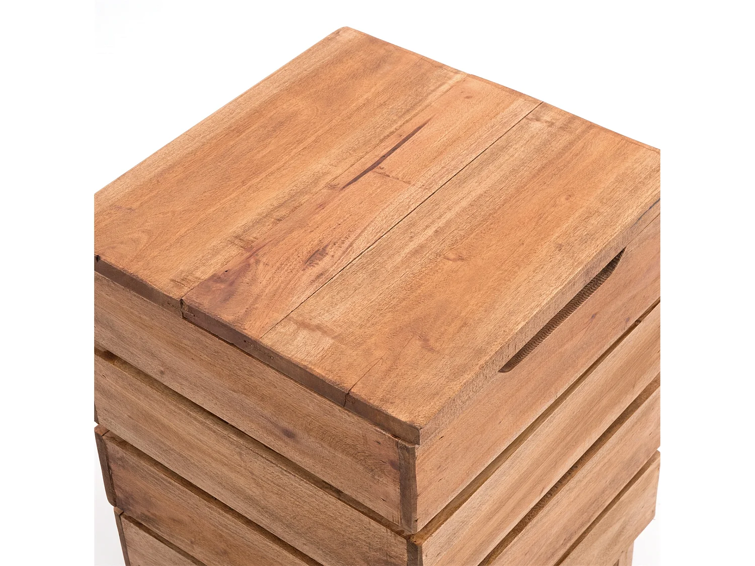 WÄSCHEKORB STORAGE 50 Massivholz, klappbarer Deckel 01 natur-vintage