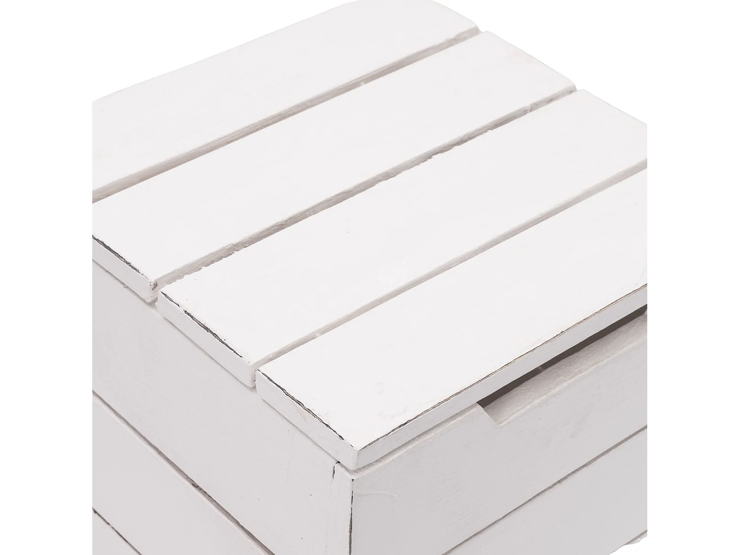 PANIER À LINGE STOCKAGE 50 Bois massif, couvercle pliable 06 weiß-landhaus