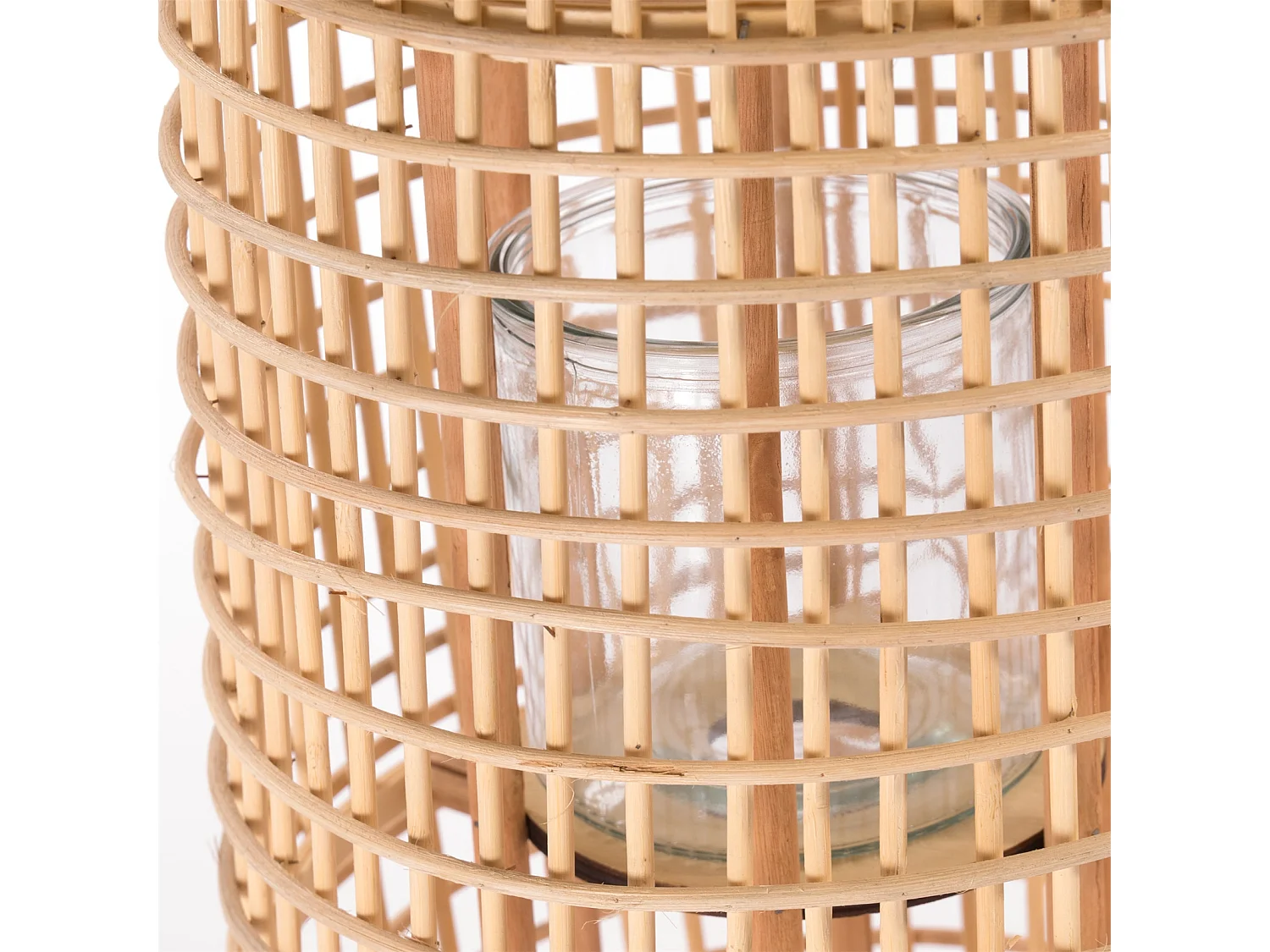 LANTERNE Iva | Couleurs naturelles | avec insert en verre | chandelier | lampadaire | lampe en bambou | lanterne | porte-bougie | luminaire