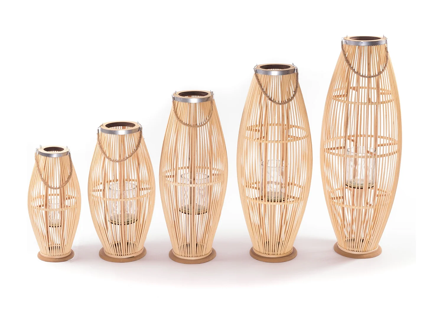 LANTERNE Zya 50 avec anse et insert en verre couleurs naturelles