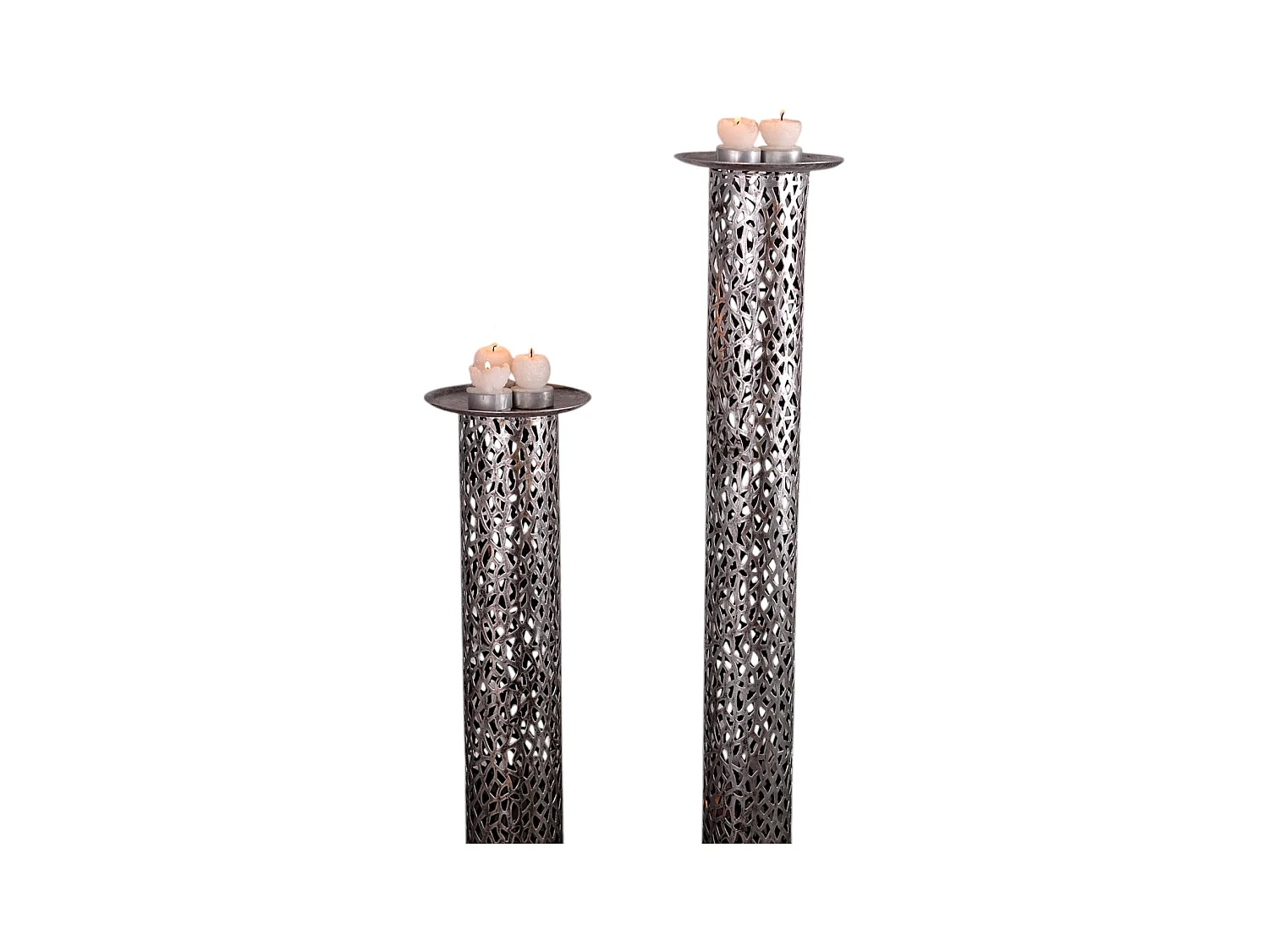 CHANDELIER Ensemble de 2 éternels 100/80 cm, métal argent antique