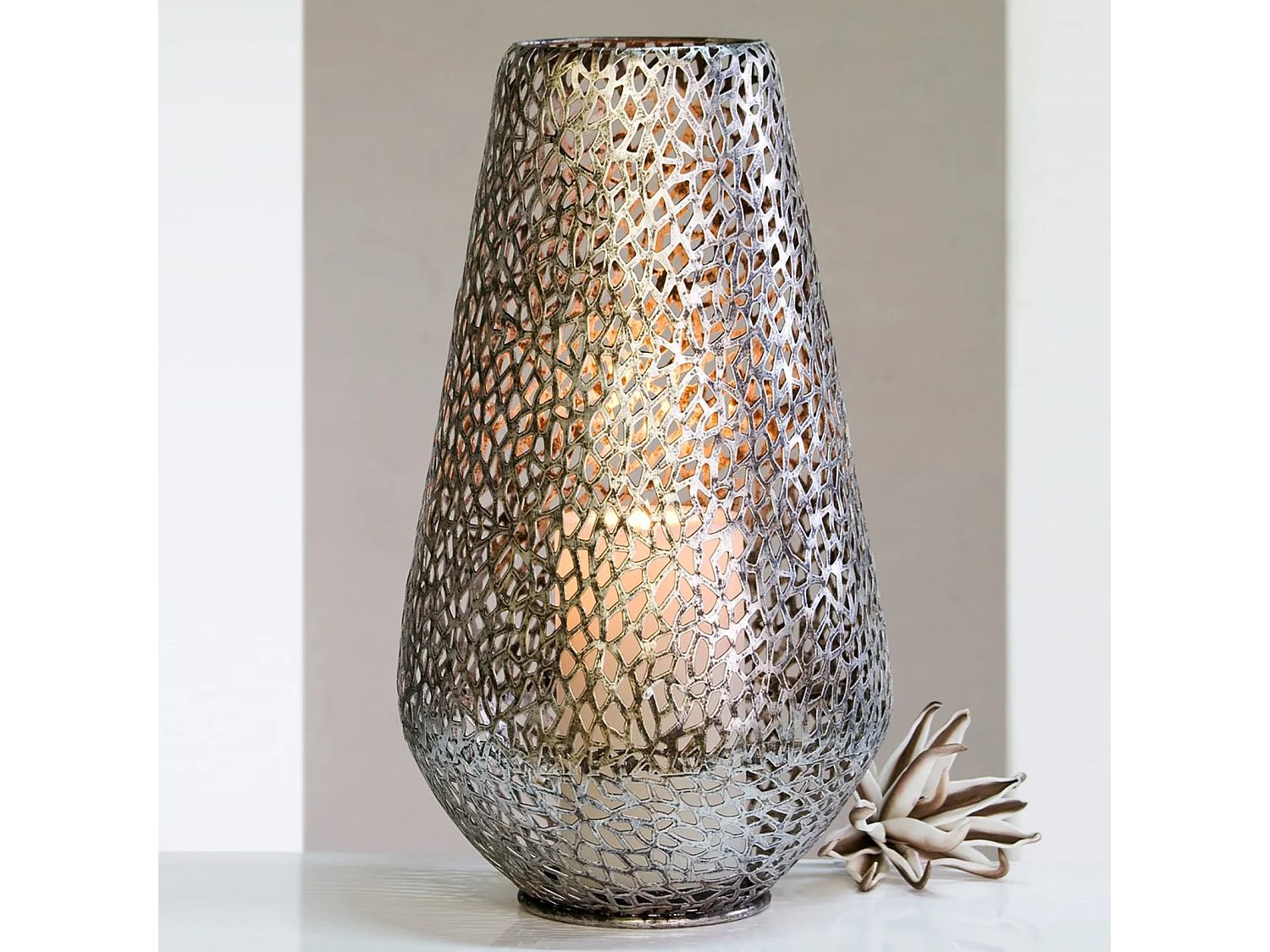 BODENWINDLICHT PLATA Metall  antik-silber