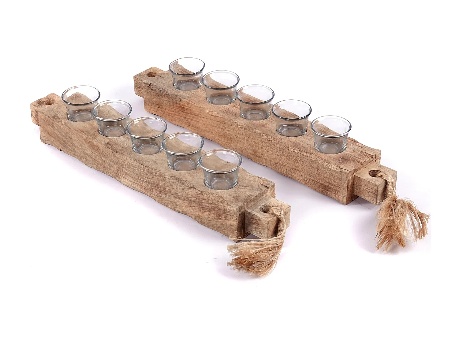 TEELICHTHALTER Burnt 54 Mangoholz, Metall natur-schwarz