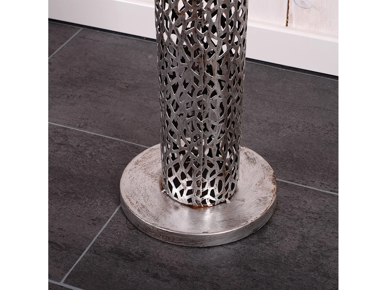 CHANDELIER ÉTERNEL 100 cm, métal argent antique