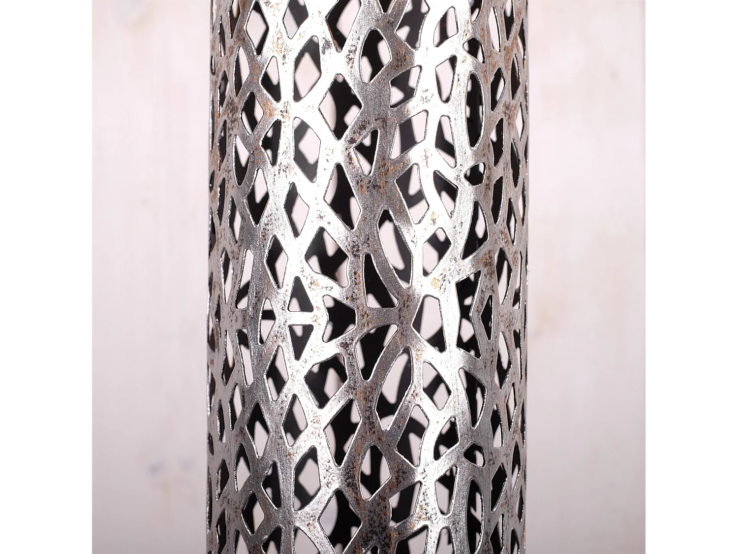 CHANDELIER ÉTERNEL 80 cm, métal argent antique