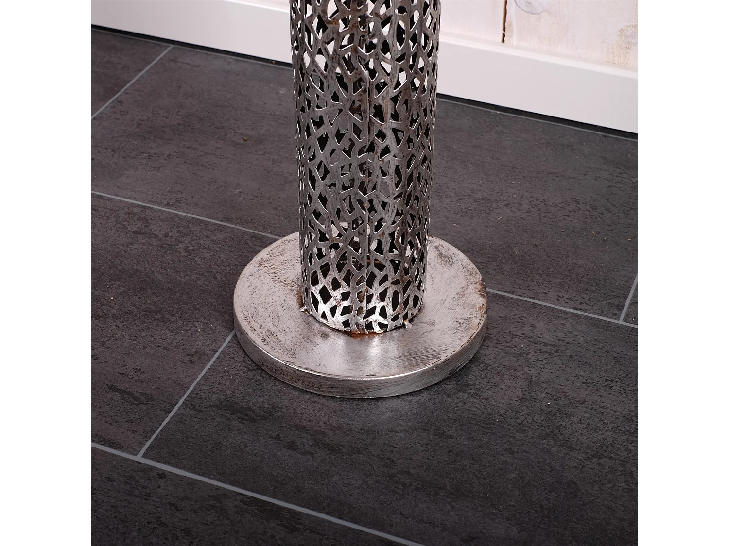 CHANDELIER ÉTERNEL 80 cm, métal argent antique