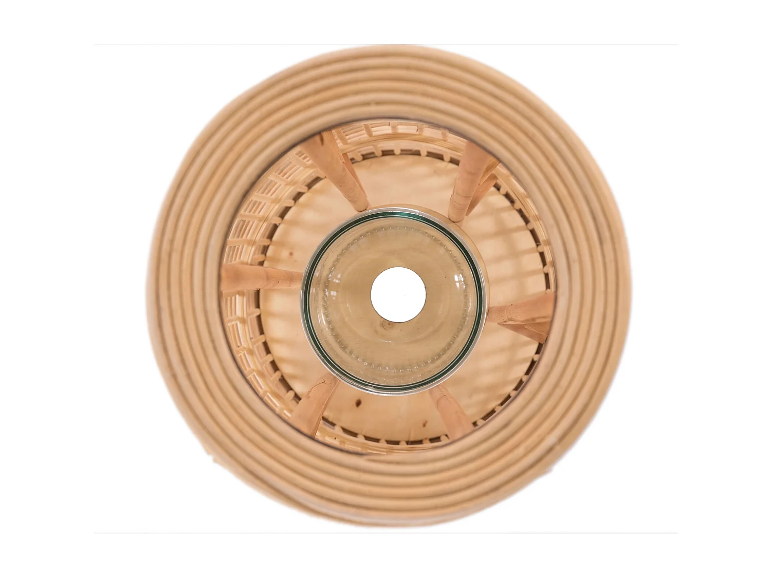 LATERNE Iva 60 Bambus, mit Windlicht-Glaseinsatz naturfarben