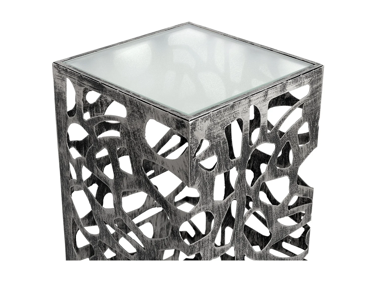 COLONNE Enza Métal argent antique