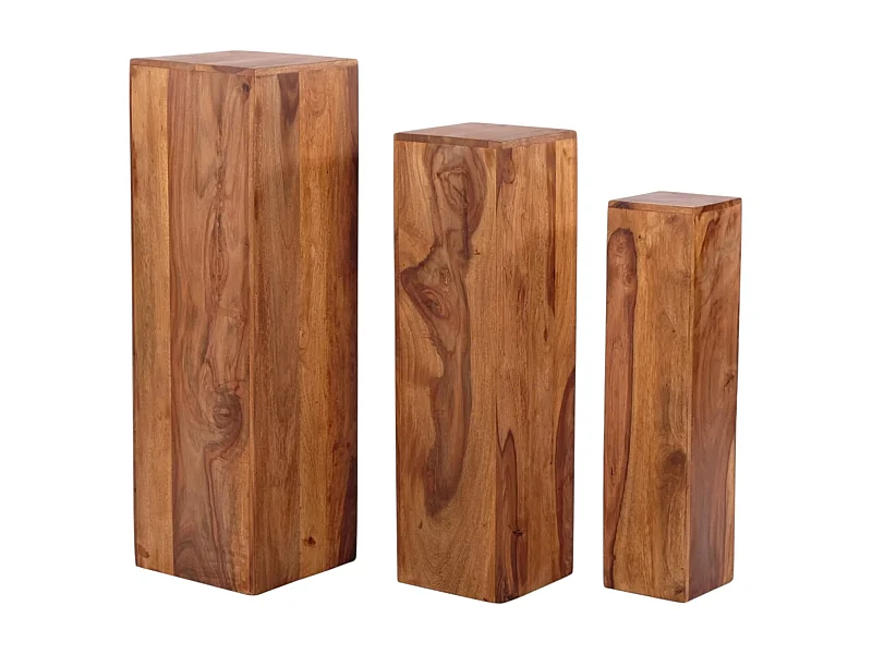 SÄULE DOLOMITEN 3-tlg. Sheesham Holz massiv, verschiedene Größen naturfarben