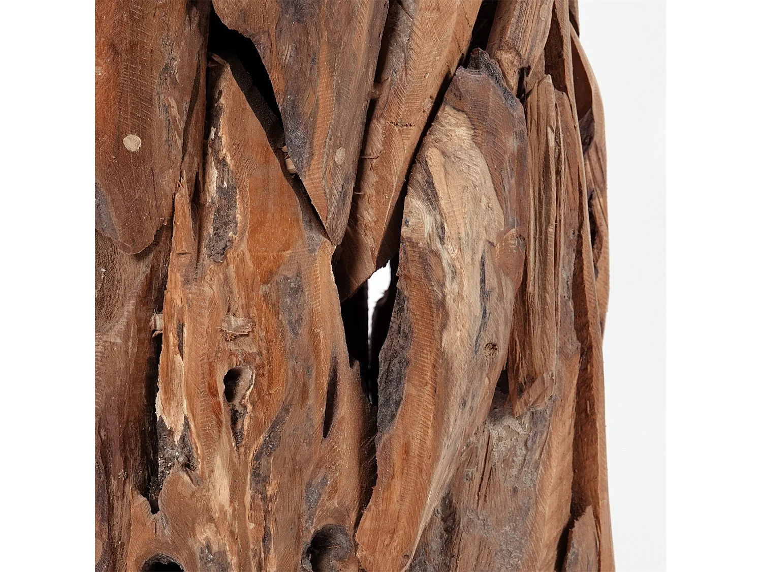 COLONNE DÉCORATIVE Malea 60 Bois massif, rond, pour plantes, bougies couleurs naturelles