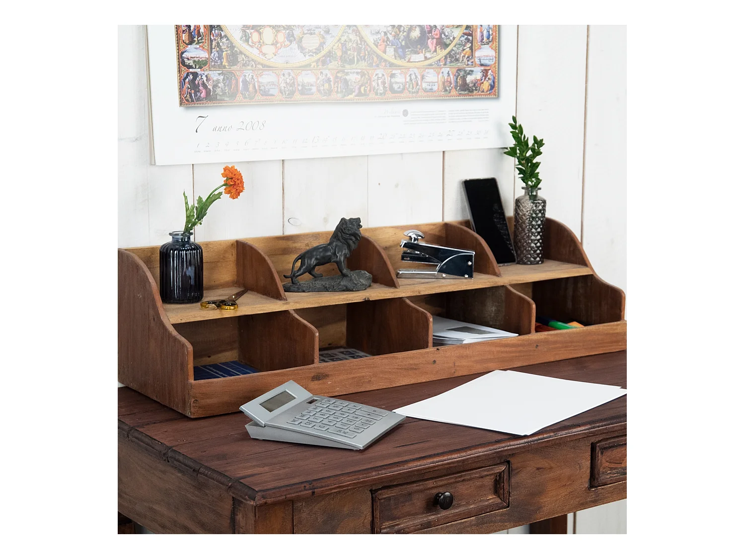 ORGANIZER  Storage 80 Mahagoni Massivholz, 8 Fächer naturfarben