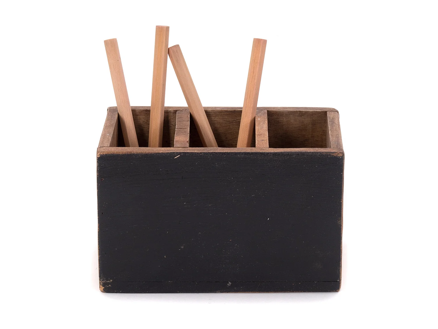 BOÎTE À STYLOS Organiser Bois de mahogany, avec tableau écrivable couleurs naturelles