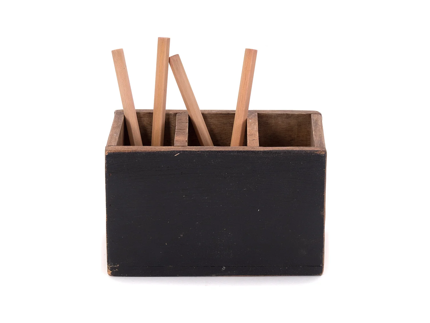 BOÎTE À STYLOS Organiser Bois de mahogany, avec tableau écrivable couleurs naturelles