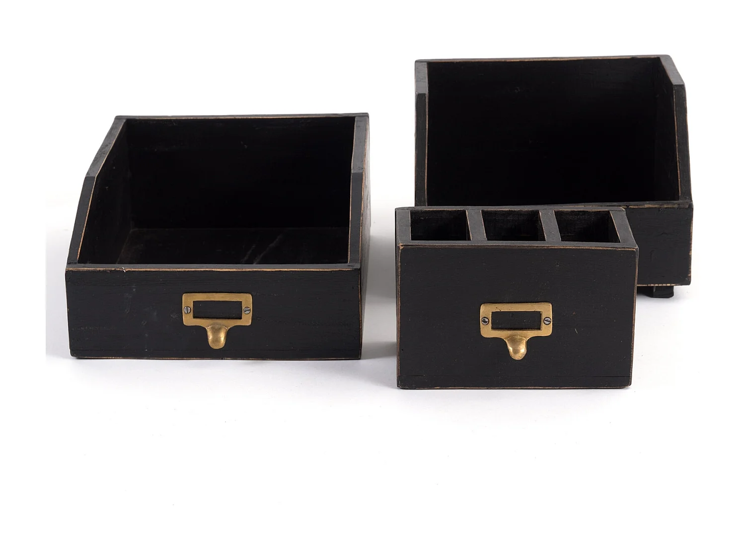 SET D'ORGANISATEUR Bureau 3 pièces Bois de mahogany, avec tableau écrivable 09 voodoo - schwarz