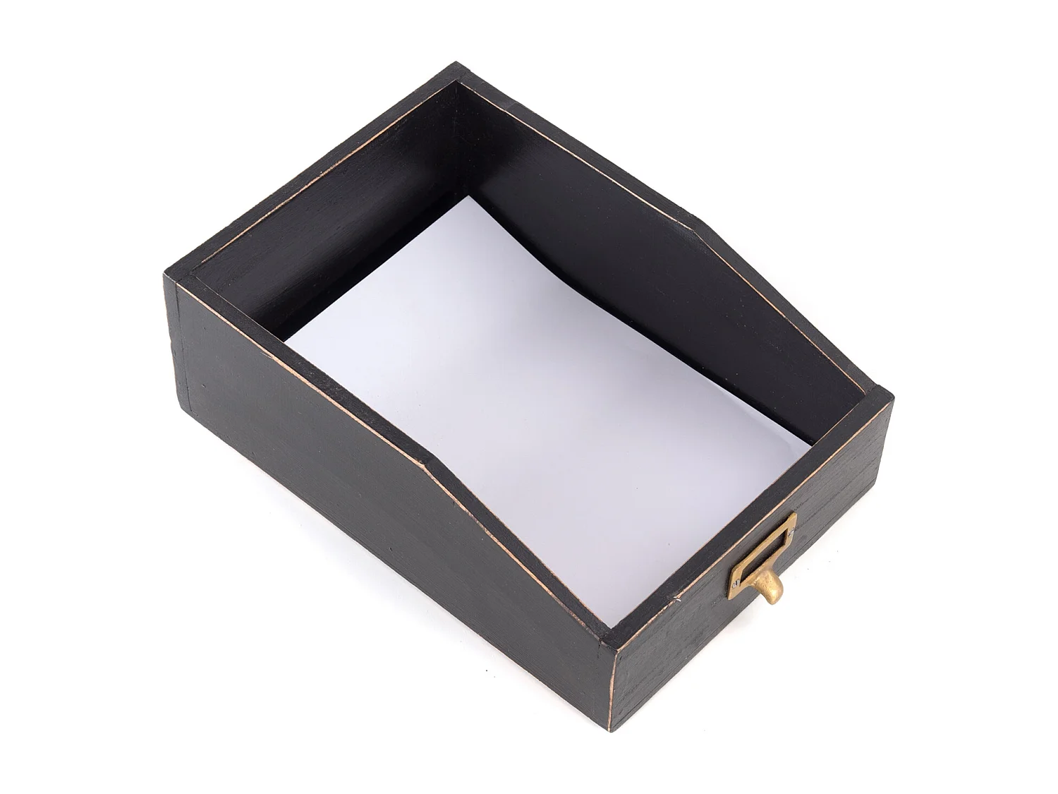 DÉPÔT DE DOCUMENTS Lettre Bois de mahogany, avec tableau écrivable 09 voodoo - schwarz