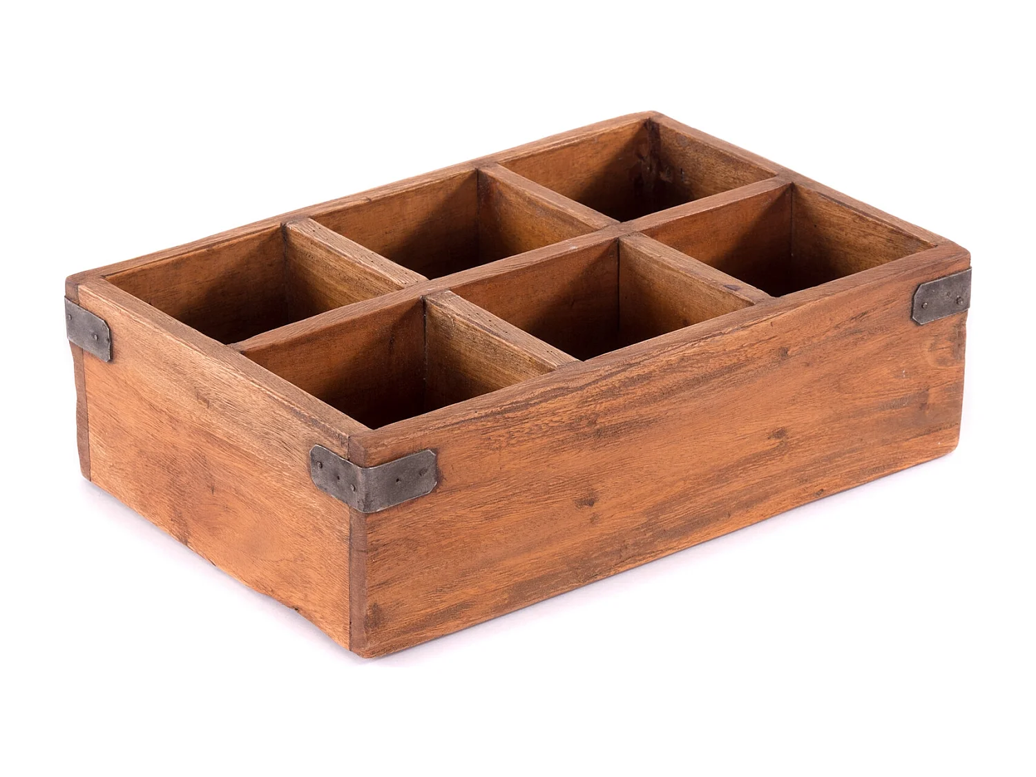 STIFTEHALTER-BOX Largo Mahagoni Recyclingholz massiv, 6 Fächer naturfarben